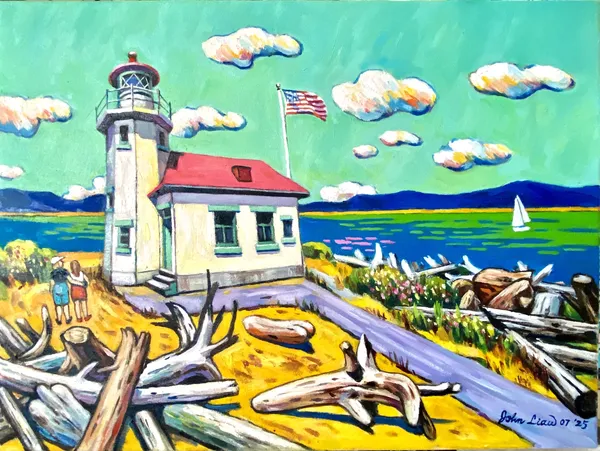 2025 燈塔 Lighthouse on Vashon Island 45x61cm Oil on canvas