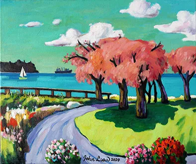 2024 西溫哥華的海濱公園 Beachside park in West Vancouver 45.5x61cm Oil on canvas